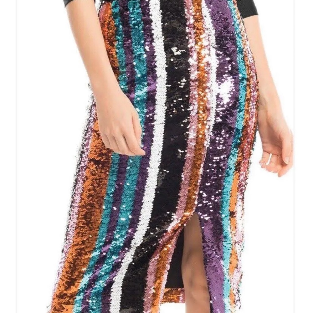 Gracia midi multi-color sequin skirt
Worn once